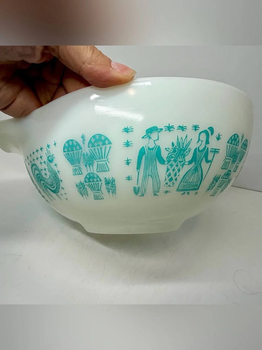Vintage Pyrex Butterprint Turquoise & White Set (3 Pieces)